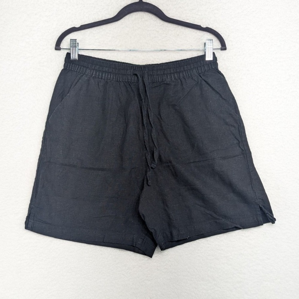 Gloria Vanderbilt Women's Bermuda Linen Blend Black Shorts M